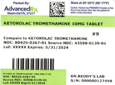 Label 1 (Ketorolac Tromethamine 80425 0267 01)